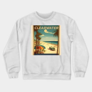 Clearwater Florida Vintage Travel Art Poster Crewneck Sweatshirt